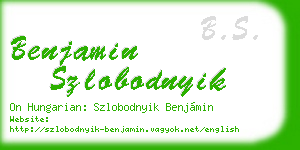benjamin szlobodnyik business card